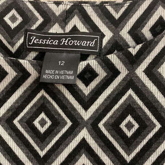 Jessica Howard black and white Diamond pattern designs size 12 - Picture 3 of 4